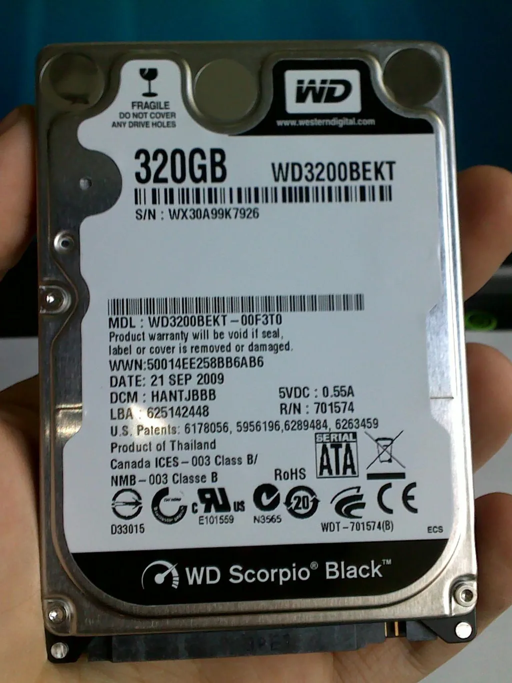Western Digital Scorpio Black 320GB 7200rpm 2.5"