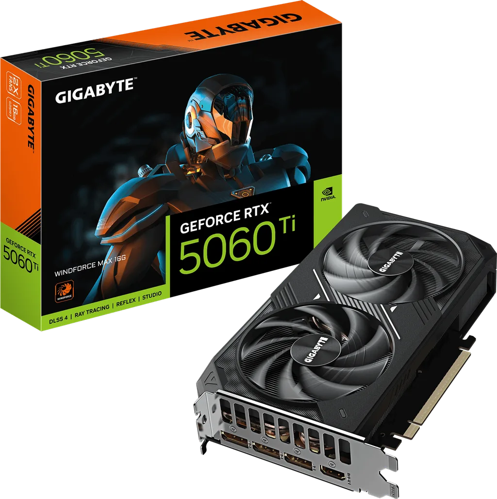 Gigabyte WINDFORCE GeForce RTX 5060 Ti 16GB 208mm