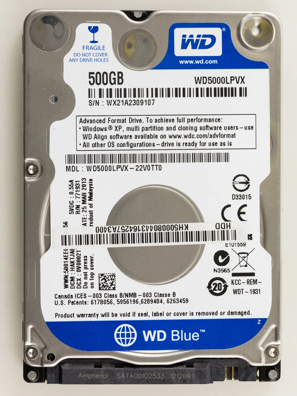 Western Digital Caviar Blue 500GB 5400rpm 2.5"