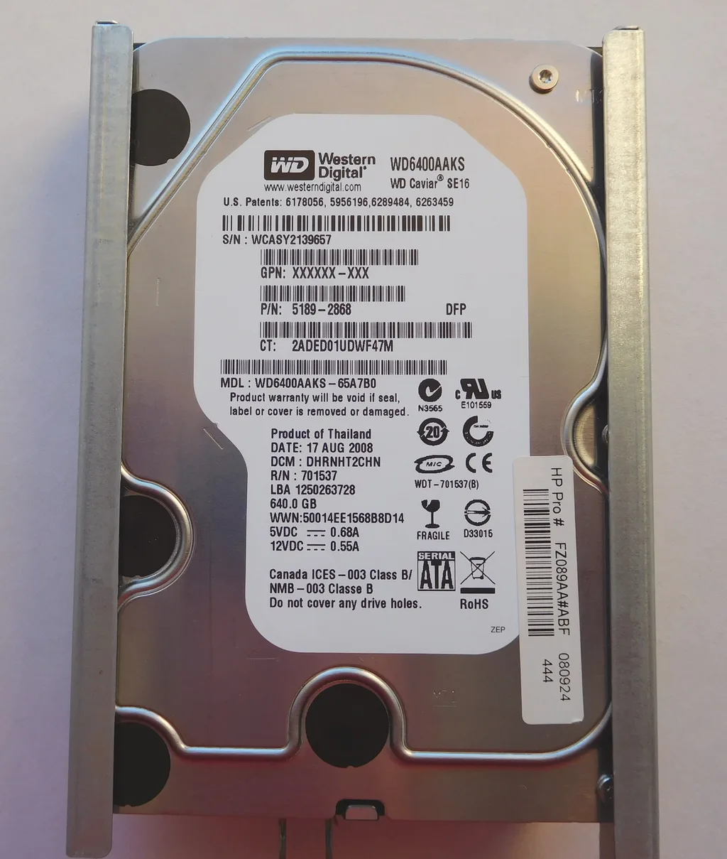 Western Digital Caviar Blue 640GB 7200rpm 3.5"